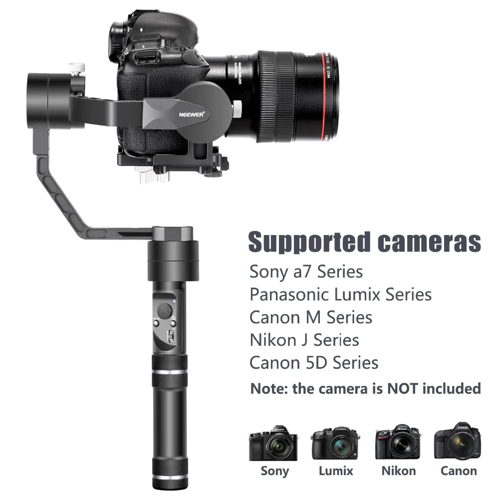 Zhiyun кран 3 оси Ручные стабилизаторы стабилизатор для Canon m/Nikon J/Sony A7/Panasonic Lumix/