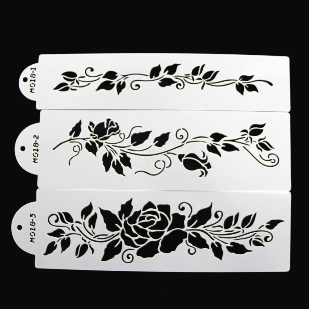 Plantilla трафарет формы для выпечки 3 шт./компл. помадки торт инструменты свадебного