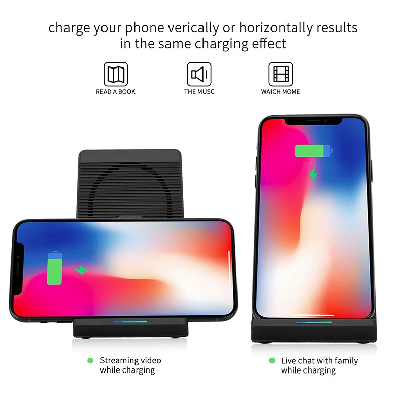 10 Вт 5 В/2A быстро QI Беспроводной Зарядное устройство станция для samsung Galaxy S9/S8 Плюс/