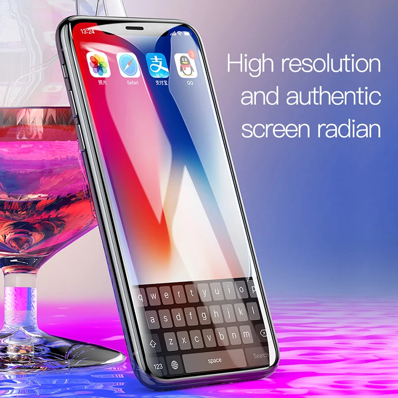 Защитное стекло Baseus закаленное 9H для iPhone X/6D|Защитные стёкла и плёнки телефонов| |