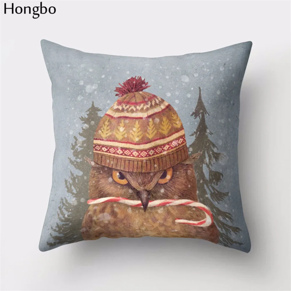 Hongbo 1 шт. мультяшная наволочка с совами, полиэстер, подарок на день Святого Валентина, кресло, талия, квадратная наволочка, чехол