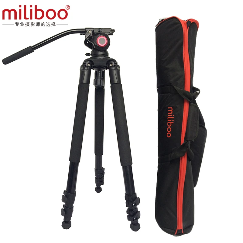 Miliboo MTT701A портативный алюминиевый штатив для профессиональной видеокамеры/DSLR штатив, с гидравлической шаровой головкой