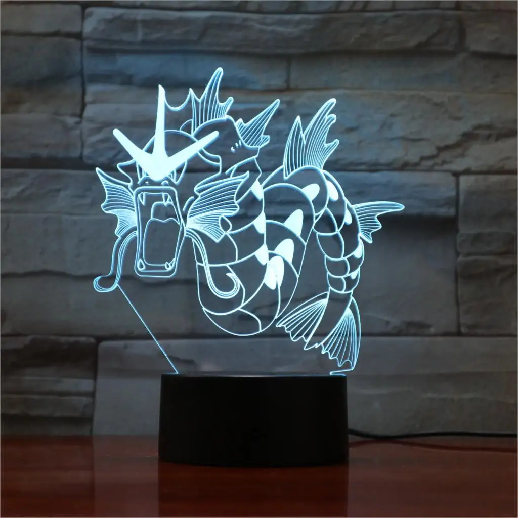 Pokemon Umbreon 7 цветов лампа 3d визуальные Светодиодные ночные светильники для детей