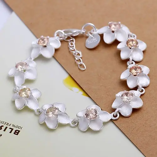 H095 925 Изящные серебряные браслеты для женщин очаровательные модные ювелирные