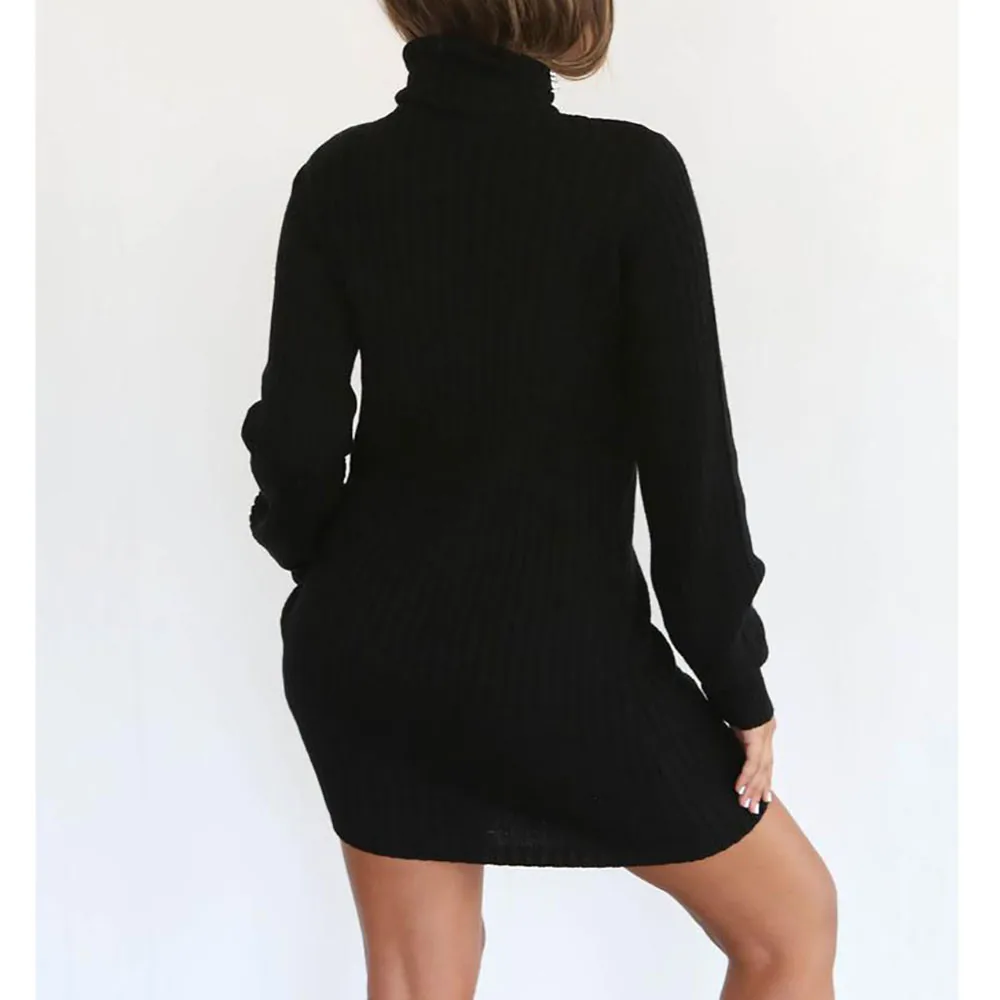

Autumn Winter Women Long Knitted Sweaters Casual Solid Jumper Turtleneck Sweaters Dress Womens Long Pullover Sweater Plus Size