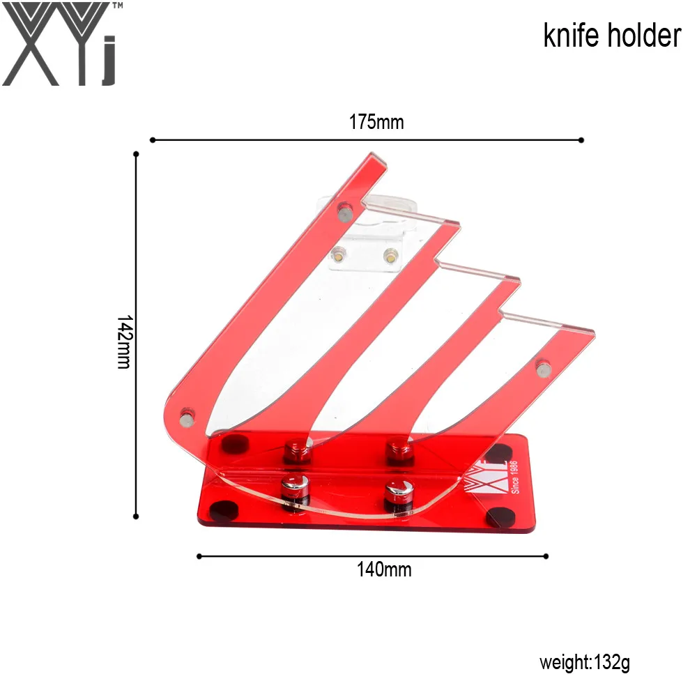 XYj Knife Holder For 3 Pieces Ceramic Knives + Peeler Red Acrylic Stand Best Kitchen Helper Hot Sale Cooking Tool Block | Дом и сад