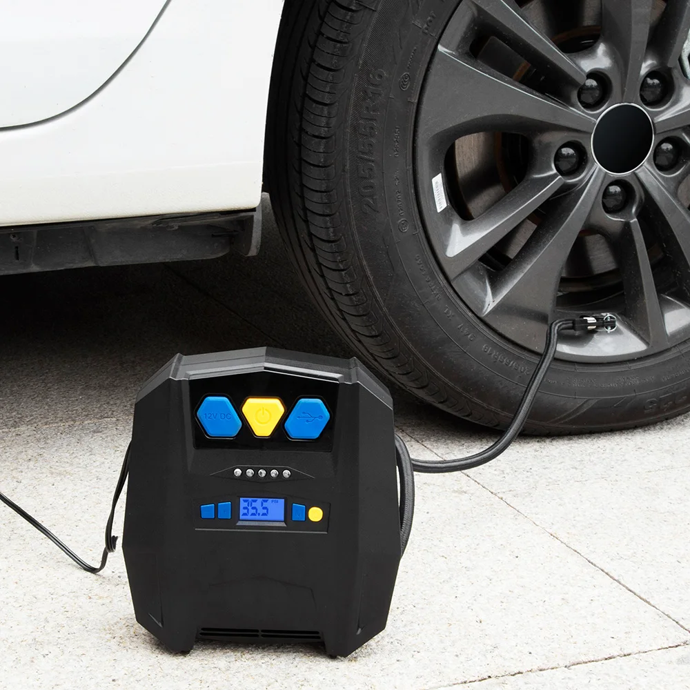 OllyMurs цифровой насос для шин DC12V светодиодный портативный насос 150PSI автоматический воздушный компрессор для надувной лодки велосипедный XQ-19