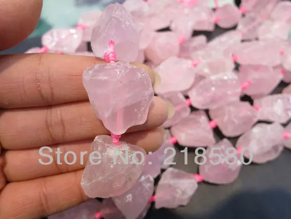 

H-CCB23 Natural Rough Rose Quartzs Nugget Beads,Raw Crystal Beads Approx 16mm-22mm