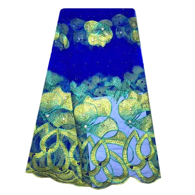 Hot Sale Top Class African Mesh Tulle Net Lace Fabric With Stones And Beads For Party Dress SJN1-33 | Дом и сад