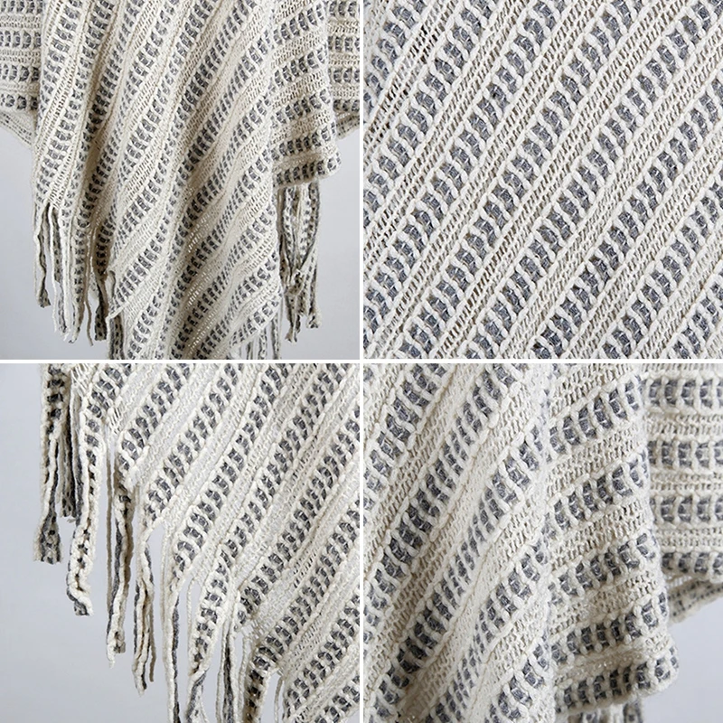 2017 осенне-зимний женский шарф шаль кардиган Дамская накидка Вязаное пончо в