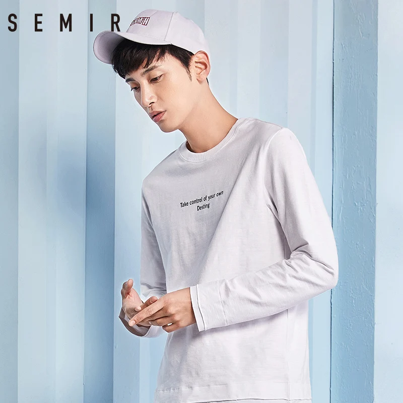 SEMIR футболка мужская с круглым вырезом Топы принтом букв футболки мужские