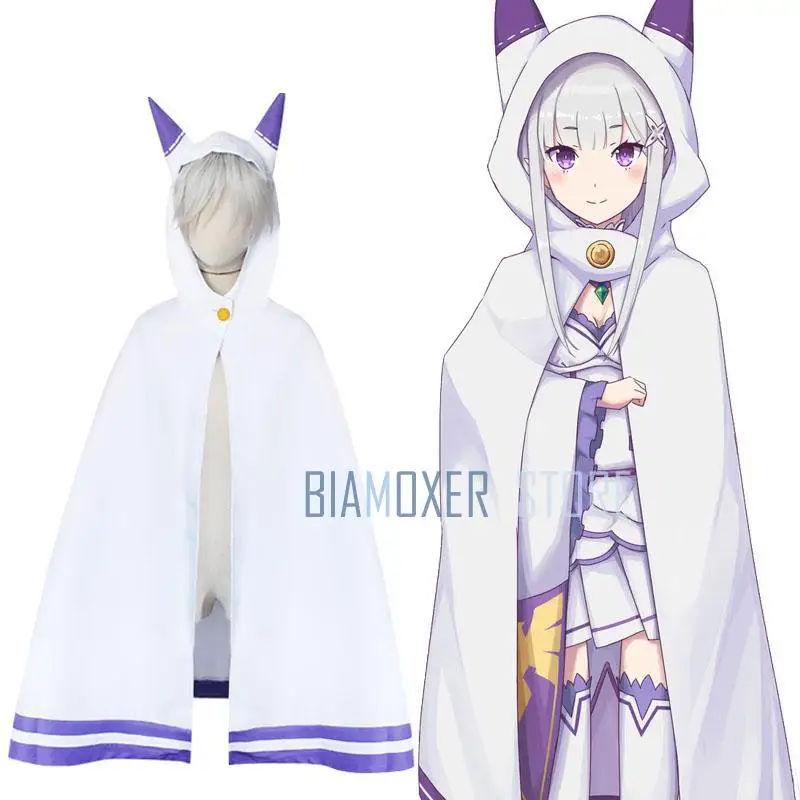 Re Zero Hajimeru Isekai Seikatsu Emilia пальто плащ куртка для девочек вечерние костюмы косплея
