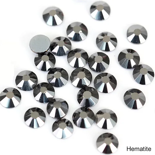 Hematite 41 цвет 5 размеров высокое качество кристалл AB Горячая фиксация стразы стекло страз железо на белом горячей фиксации Стразы для DIY одежды B0890 - Цвет: Hematite