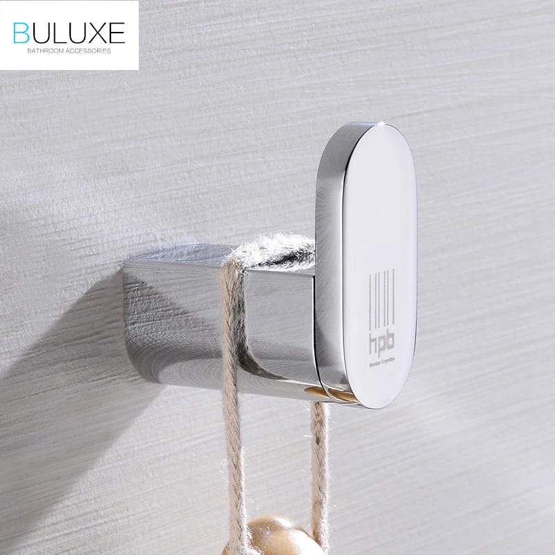 BULUXE латунь аксессуары для ванной комнаты вешалка настенная хромированная