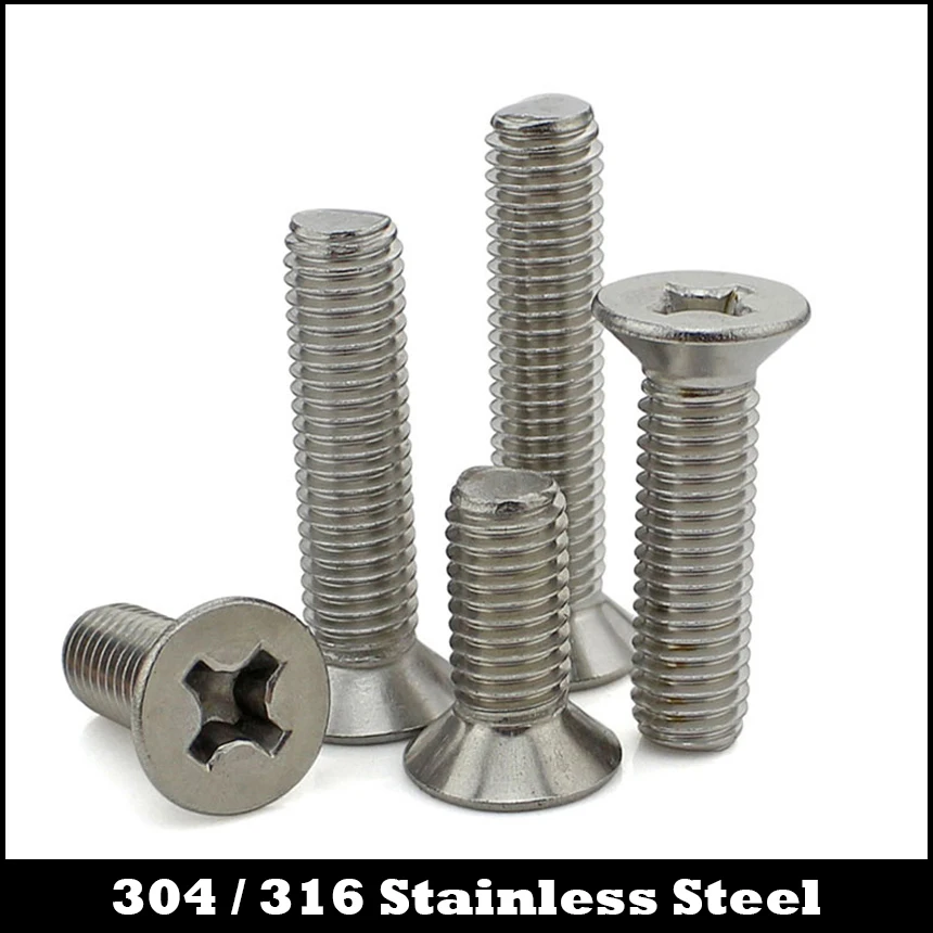 

M2.5 M2.5*4 M2.5x4 M2.5*5 M2.5x5 M2.5*6 M2.5x6 304 316 Stainless Stee ss Phillips Cross Recessed Countersunk CSK Flat Head Screw