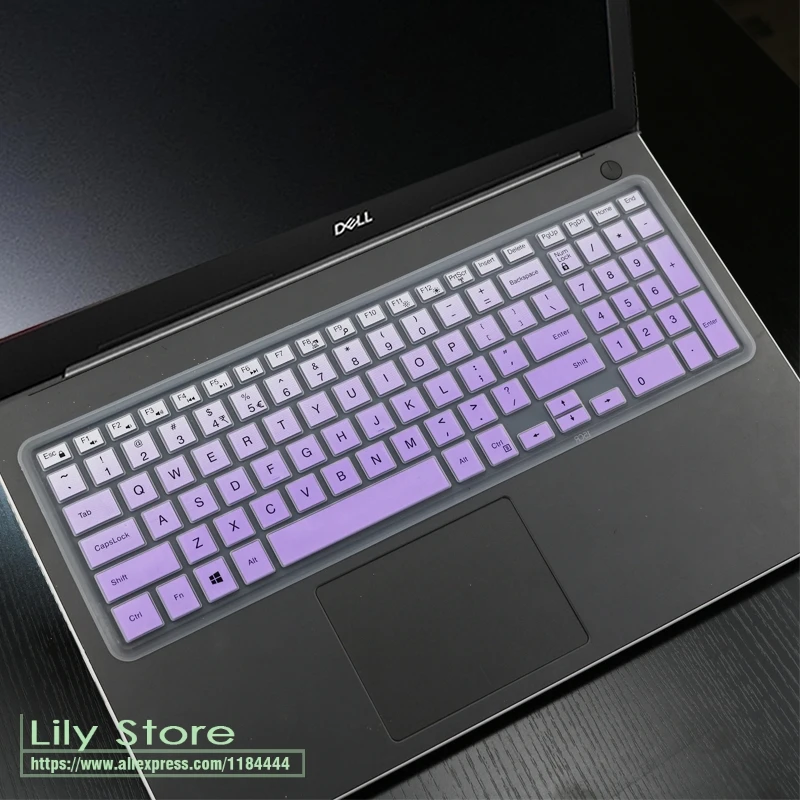 gradualpurple laptop Keyboard Cover Protector Skin for dell Inspiron 15 3000 3580 3583 3584 3585 3582 3590 G3 3573 3576 3578 3579 15.6 inch - Цвет: gradualpurple