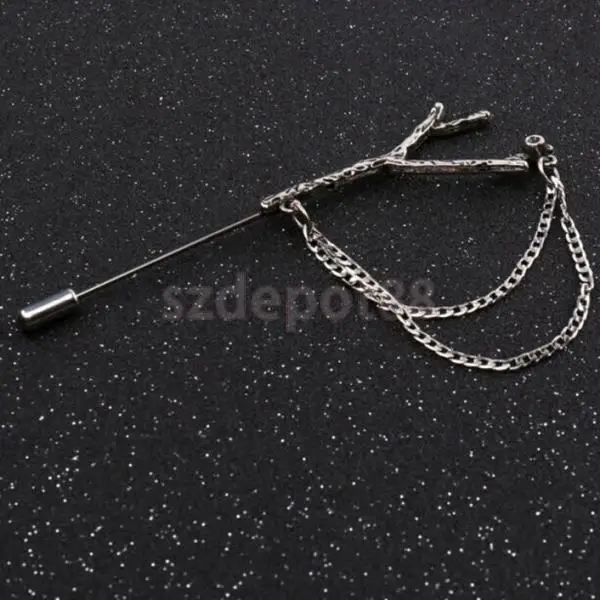 Брошь булавка из сплава серебристого цвета в форме ветки для шарфа рубашки кардигана|brooch pins|alloy broochpin brooch |