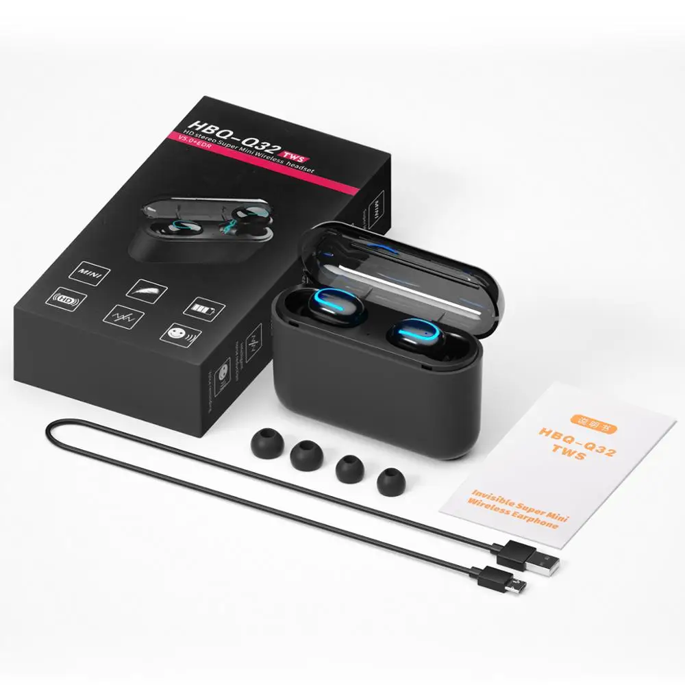 Беспроводные наушники FONKEN TWS с функцией Power Bank настоящие стерео Bluetooth спортивные