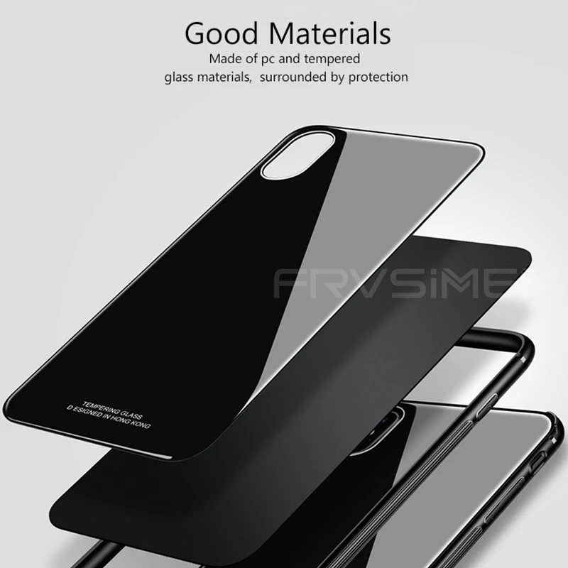 Frvsimem для iPhone 6 6S 7 8 защитный корпус телефона рукав закаленное стекло задняя крышка