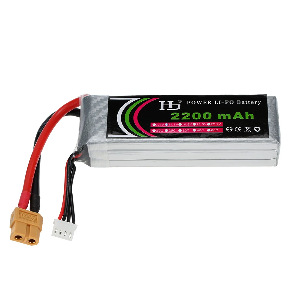 11 1 V 2200 mAh 25C LiPo батарея 3 S с вилкой XT60 для RC Квадрокоптер самолет вертолет