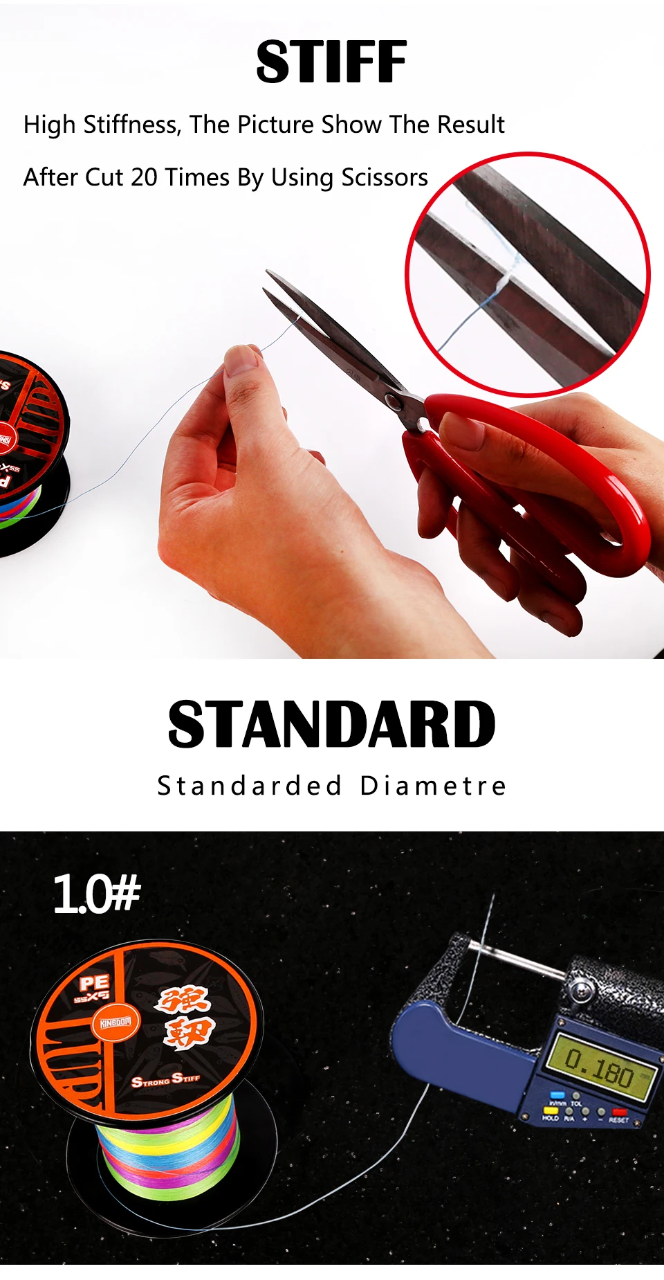 Kingdom 8+1 Strands Weaves 300M 500M PE Braided Fishing Line 15-65LB Super Strong Lines Saltwater Weave Fishing Cord Pesca Wire
