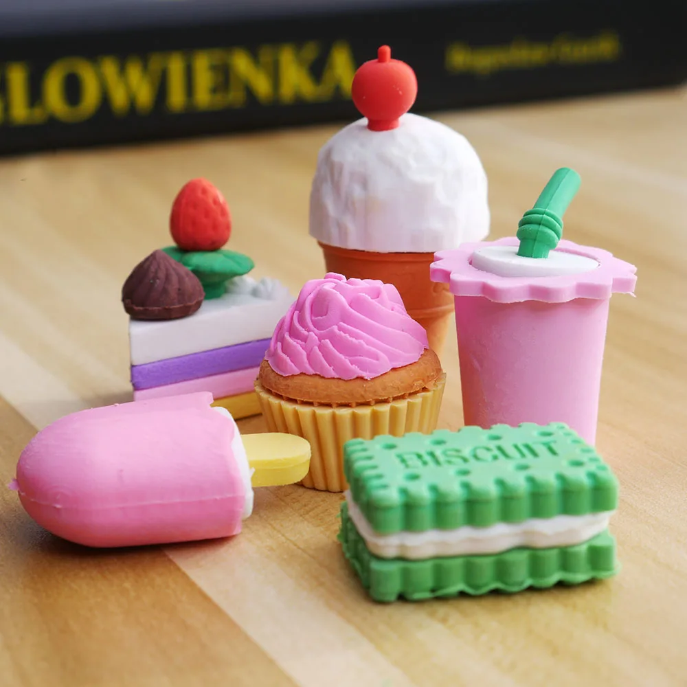 

Eraser Rubber Stationery New Cake Shaped Creative Cute School Supplies For Kids Stationery gift free shipping