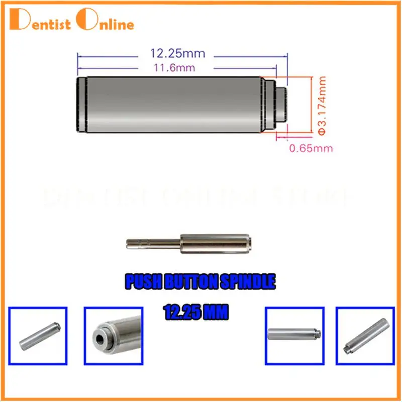 

12.25mm Push Button Spindle Axis For Maintenance Dental Turbine 3PCS