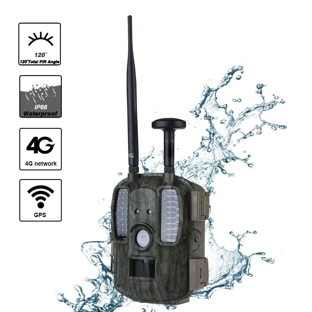 Водонепроницаемая беспроводная фотоловушка с ночным видением IP66 4G GPRS/MMS/SMTP GPS 12 МП