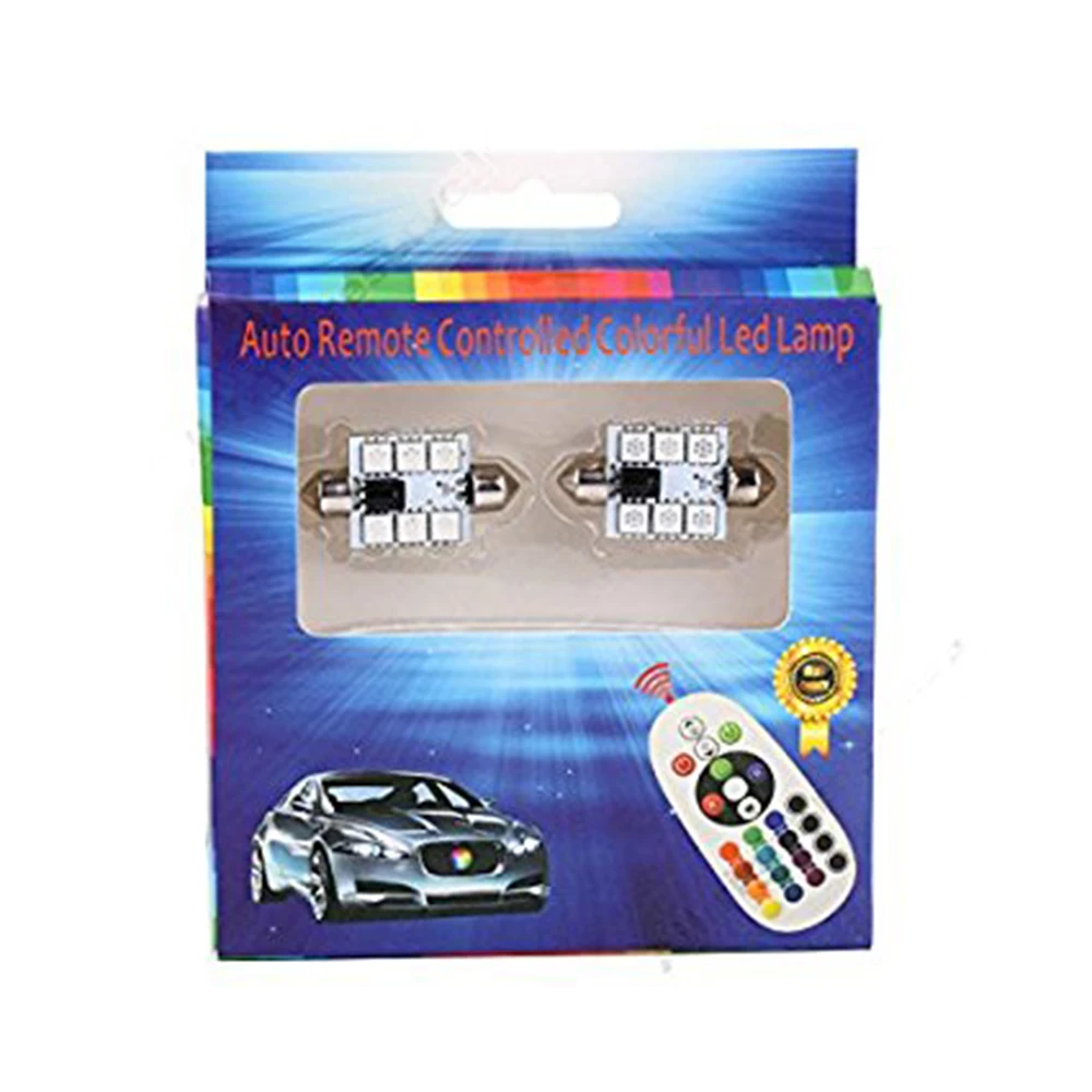 2 шт./лот RGB 31 мм 36 39 41 6SMD 5050 СВЕТОДИОДНАЯ Гирлянда купольная автомобильная лампа