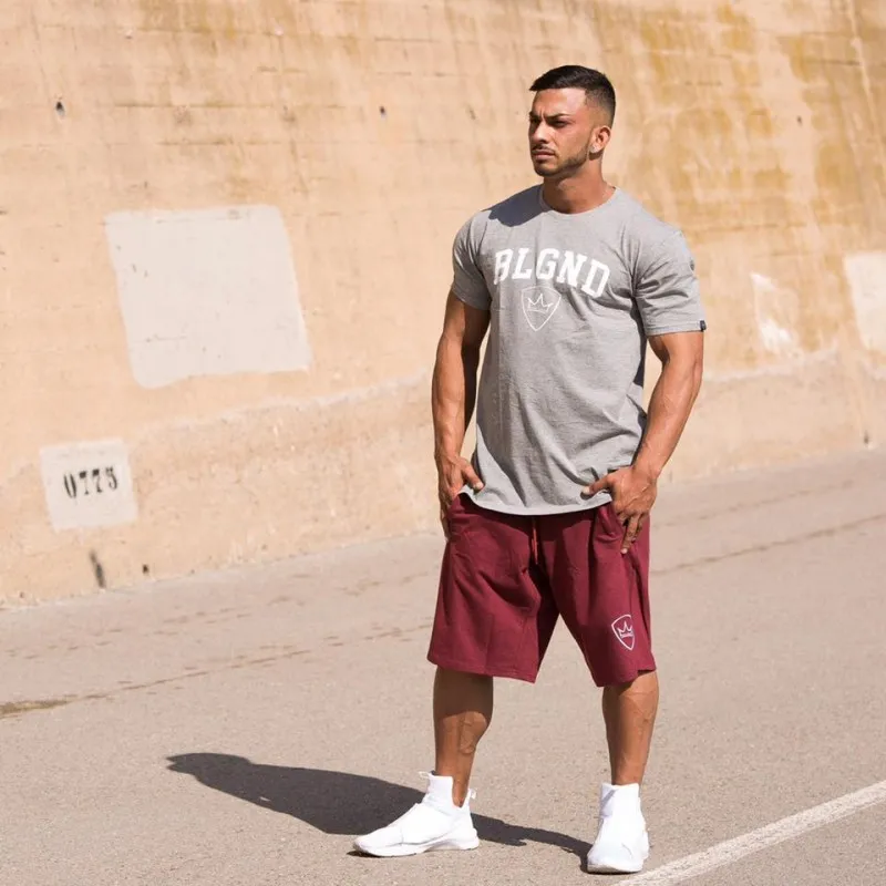 2018 новые мужские спортивные дышащие хлопковые шорты для фитнеса повседневные