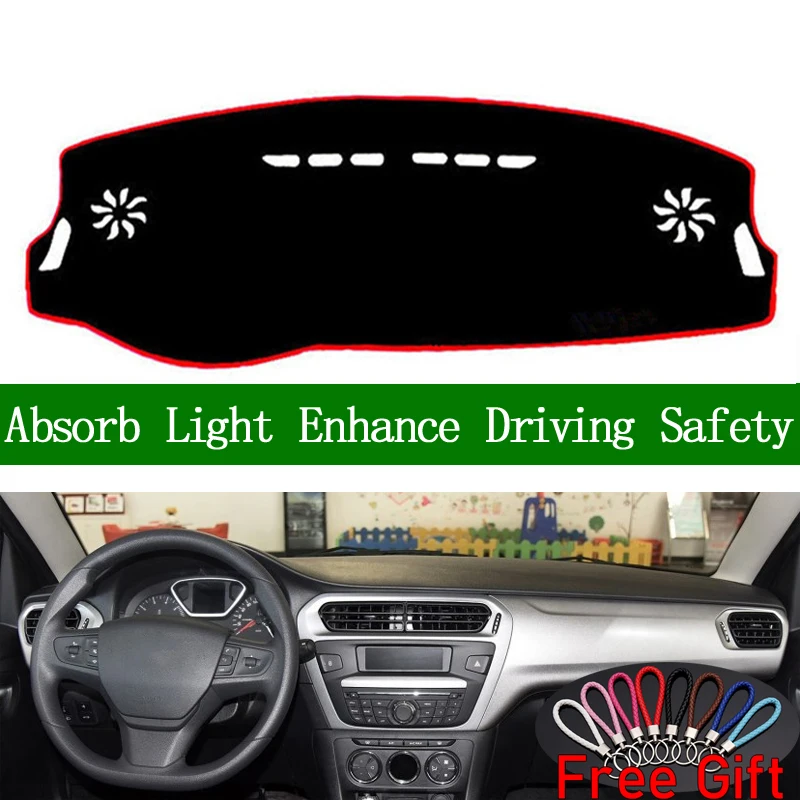 

For Citroen ailice 2014 2015 2016-2019 Dashboard Cover Sun Shade Non-slip Dash Mat Pad Carpet Car Stickers Interior Accessories