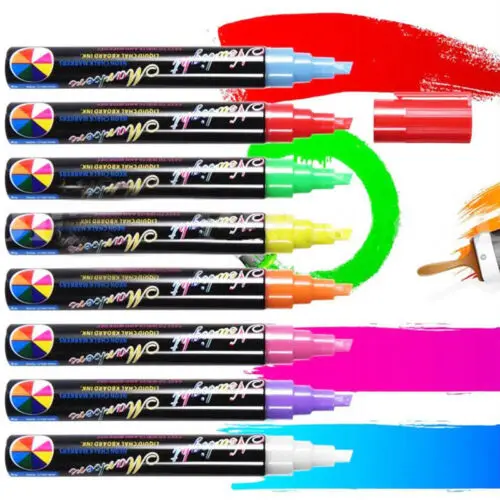 Набор из 8 неоновых жидких маркеров с двумя наконечниками 6 мм|Детали