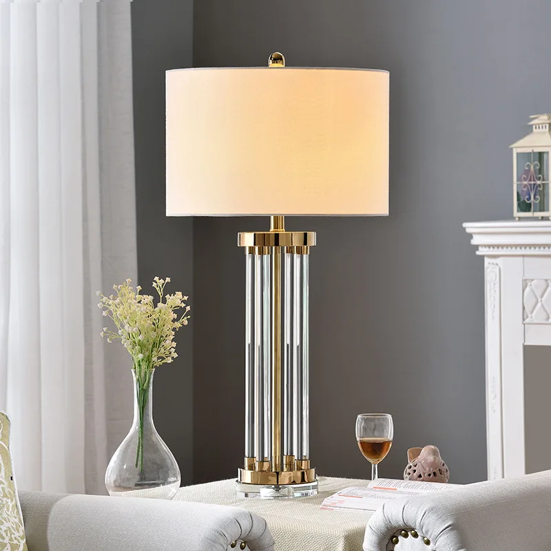 European Gold Crystal Creative Table Lamp For Villa Living Room Bedside Hotel Lobby H62cm N1397 | Лампы и освещение