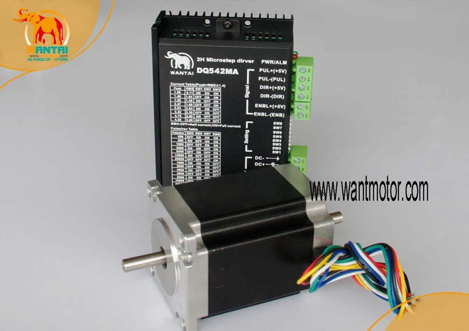 ЧПУ 1-осевой шаговый двигатель Nema23 57BYGH218 0.9N.m 2A SingleShaft 130oz-in 51 мм + Драйвер DQ542MA гравировальное Фрезерное медицинское оборудование