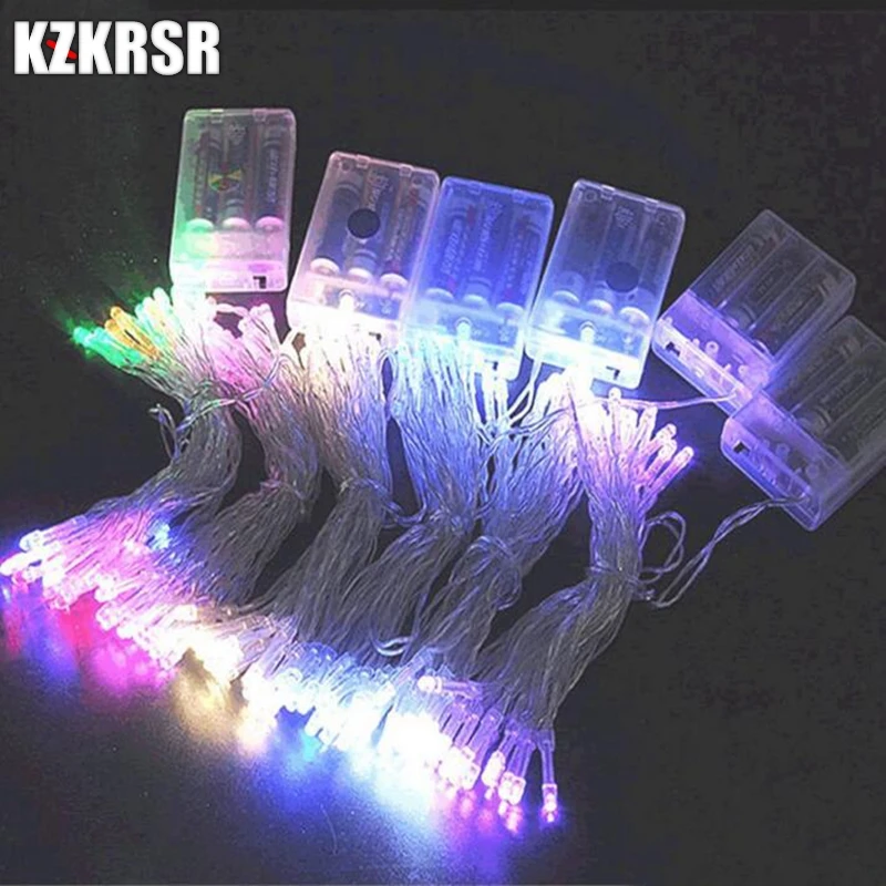 Светодиодная Рождественская гирлянда из ПВХ батарея AA 2 м 3 4 5 10 20