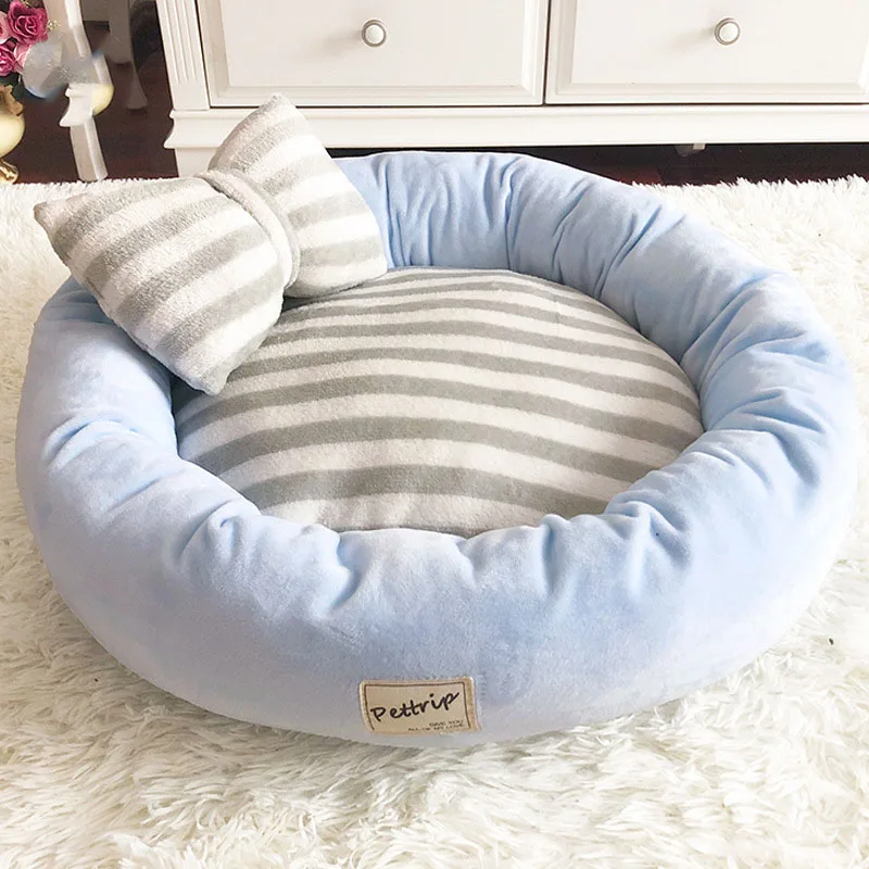 Blue Теплый мягкий, для собак кровати для маленьких и крупных собак коврик для домашних животных щенок питомник с подогревом собачья Лежанка для котов спальный Лежанка-домик с подушкой - Цвет: Blue