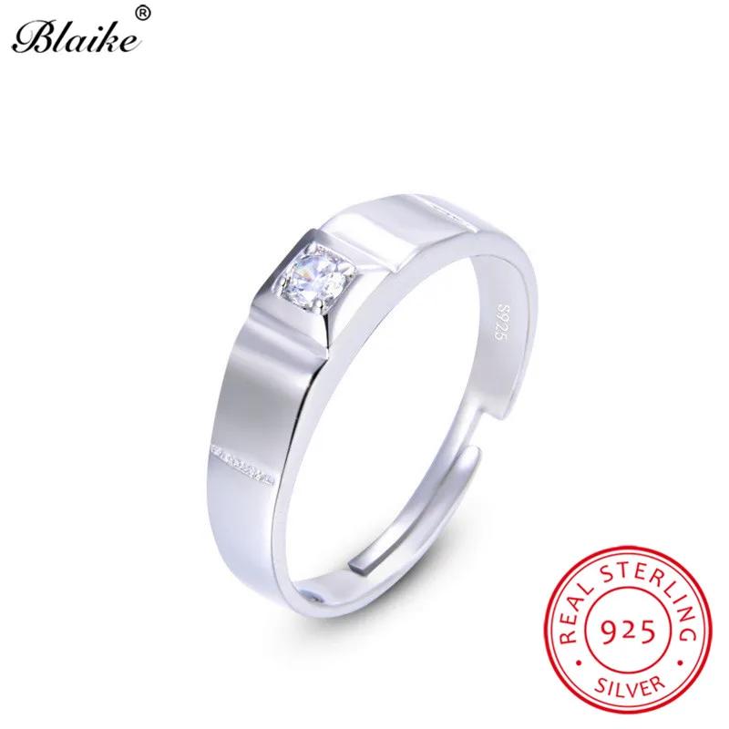 Blaike 925 Серебряные кольца для мужчин женские модные туфли в лаконичном стиле