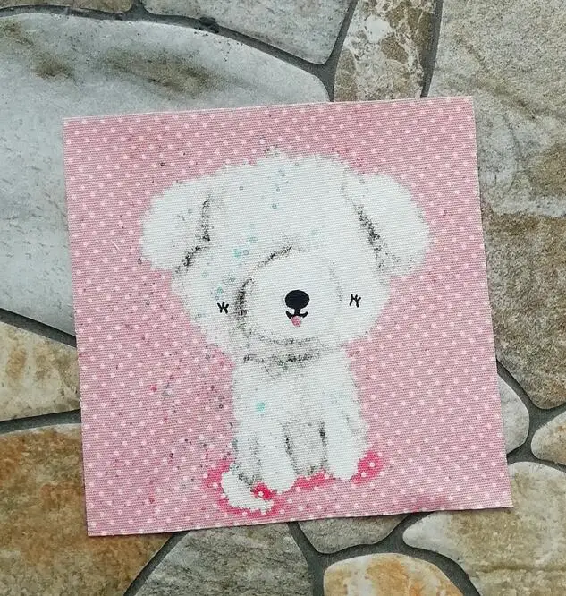 H101-2 ZENGIA Koala Bear DIY Ручная роспись холст аксессуары холст позиционирование ткань чистый хлопок холст патчи украшение стены 15 см x 15 см - Цвет: H101-2