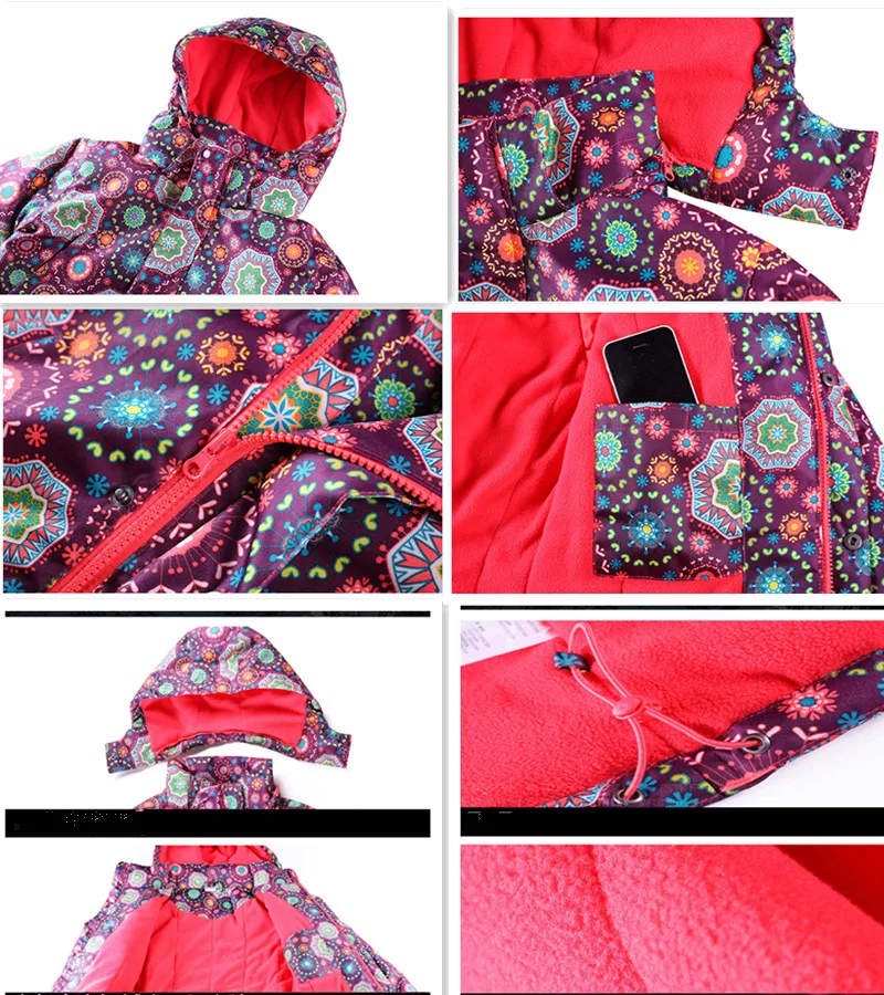 Лыжный костюм для женщин, лыжная куртка, Флисовая теплая зимняя женская одежда для сноуборда, водонепроницаемый спортивный костюм для женщин, лыжные штаны