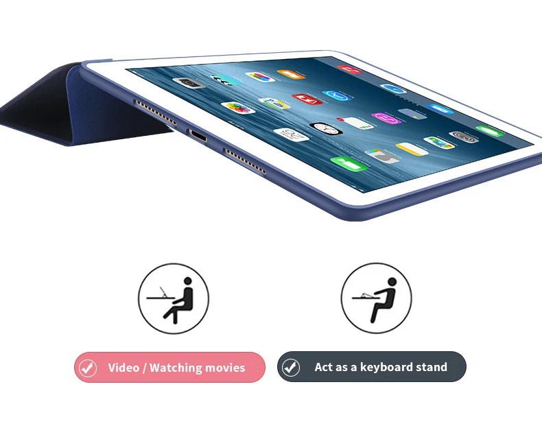 Умный чехол из искусственной кожи, чехол Apple IPad Air 2, силиконовый тонкий мягкий IPad 9,7,,, авто спящий держатель, чехол