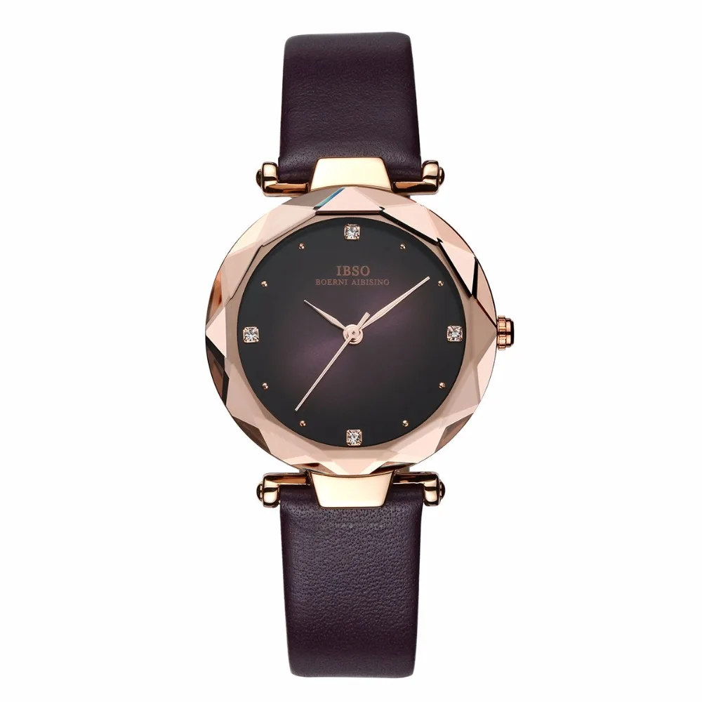 Женские Аналоговые часы с ремешком из натуральной кожи кристаллами | Наручные