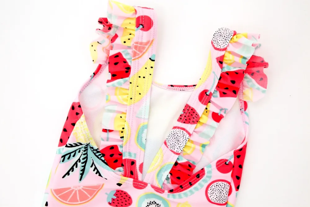 Girls Swimwear 9M-6Years Kids Beach Wear Lovely Fruits Print Baby Swimming Suits Bikini Ruffle Infantil Childs Bathing Suit