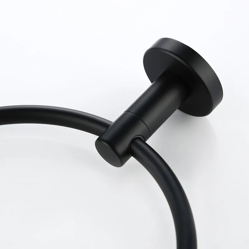 Высококачественный матовый черный настенный держатель для полотенец из