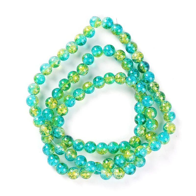 DoreenBeads 160 шт. липкие синие и зеленые стеклянные бусины 10 мм (B12251) yiwu | Украшения