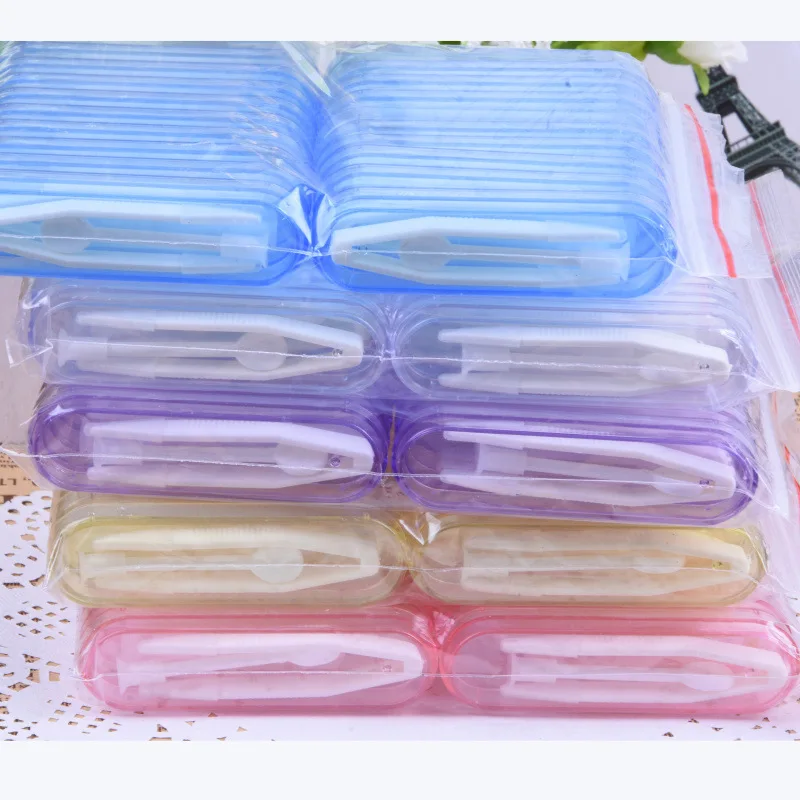 3 шт./лот Простой прямоугольный Карманный пластиковый чехол для контактных линз