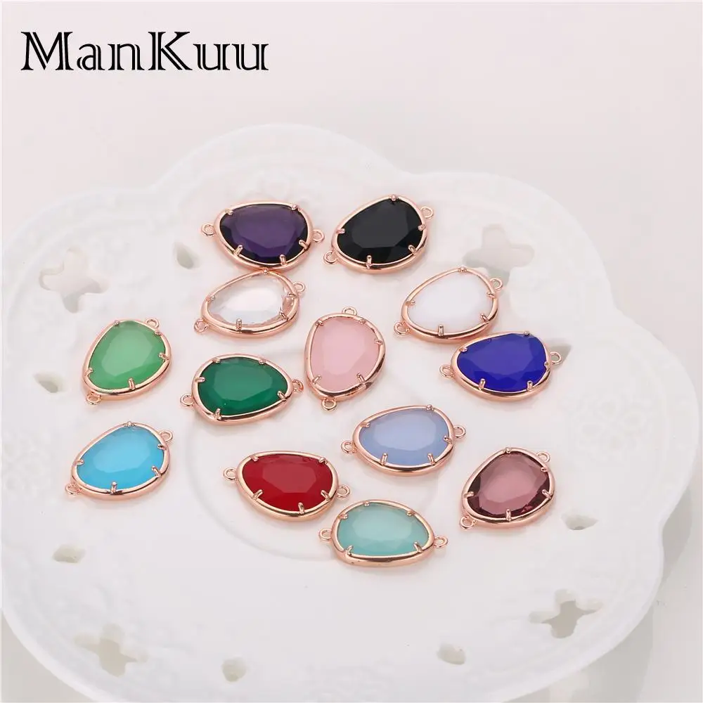 Mankuu соединитель из розового золота с кристаллами аналогичная форма капель воды