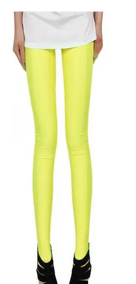 Neon yellow Неоновые зеленые Леггинсы для тренировок с эффектом пуш-ап, Женские панталоны для фитнеса, панковские легинсы, джеггинсы, спортивные штаны, время приключений - Цвет: Neon yellow