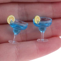 mini 2pcs resin cocktail cup simulation drink glass model toy doll house decoration scale 112 dollhouse miniature accessories