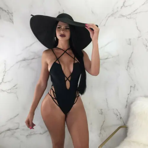 Женский цельный купальник бандаж открытая спина монокини бикини купальный