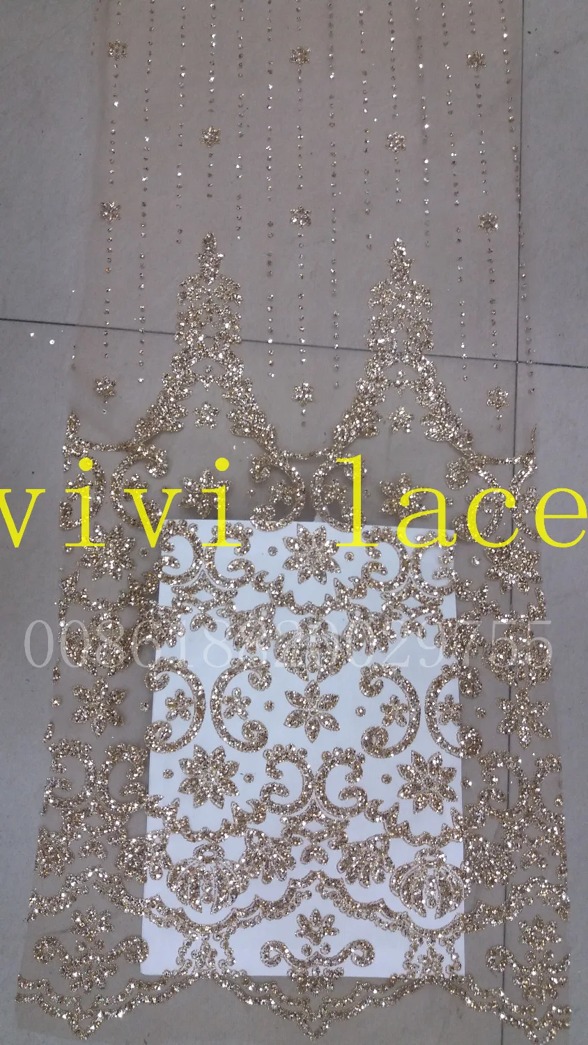 LMC106 приклеенная блестящая сетчатая Тюлевая кружевная ткань цвета шампанского